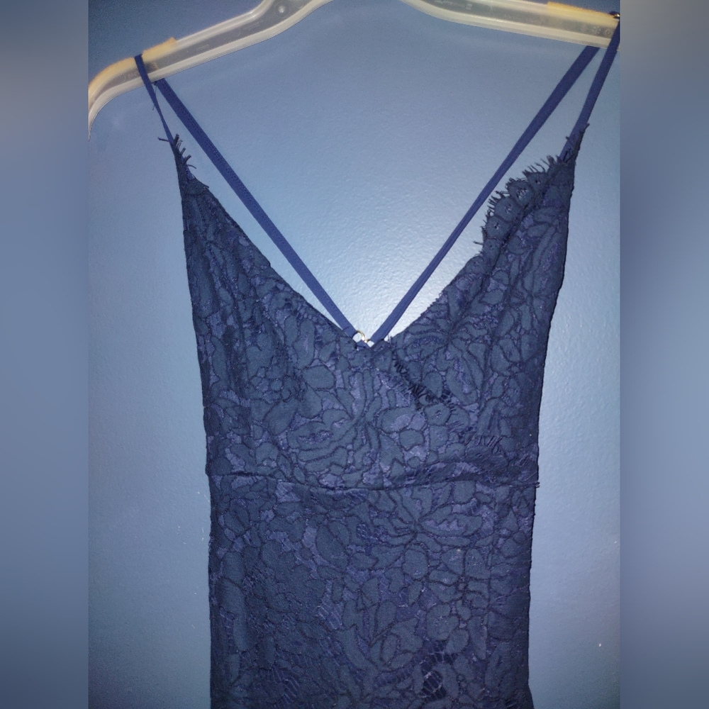Lulus Flirting with Desire Navy Blue Lace Bodycon Dress XS - Picture 4 of 7